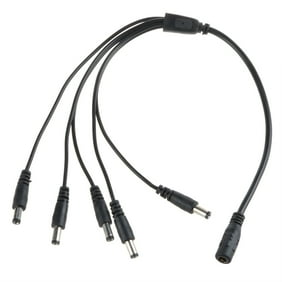 EVERSECU 2Pack 1 to 4 Way Port DC Power Split Splitter Cable Pigtail for CCTV Cameras DVR NVR LED Light Strip DC5.52.1mm DC Power Splitter Cable 1 Female to 4 Male